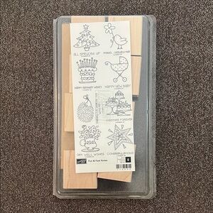 Stampin’ Up! Fun & Fast Notes Stamp Set Unmounted. NWT